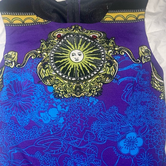 Elegant Purple Floral Women's Dress Sun Unique - Picture 2 of 7